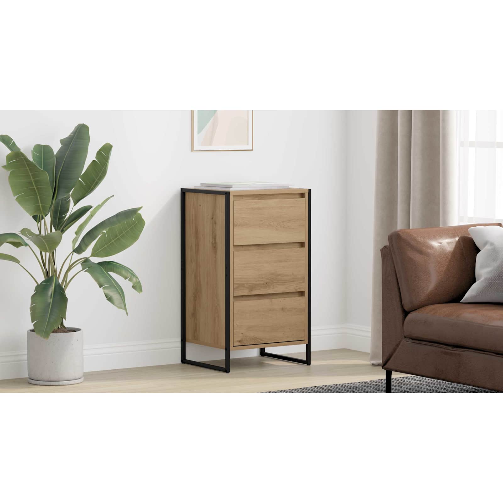 vidaXL Sideboard Kunsthandwerk Eiche 42 x 36 x 75,5 cm Holzwerkstoff – Bild 10