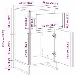 Servírovací skříň se zásuvkou Staré dřevo 81 x 36 x 150.5 cm - obrázek 14