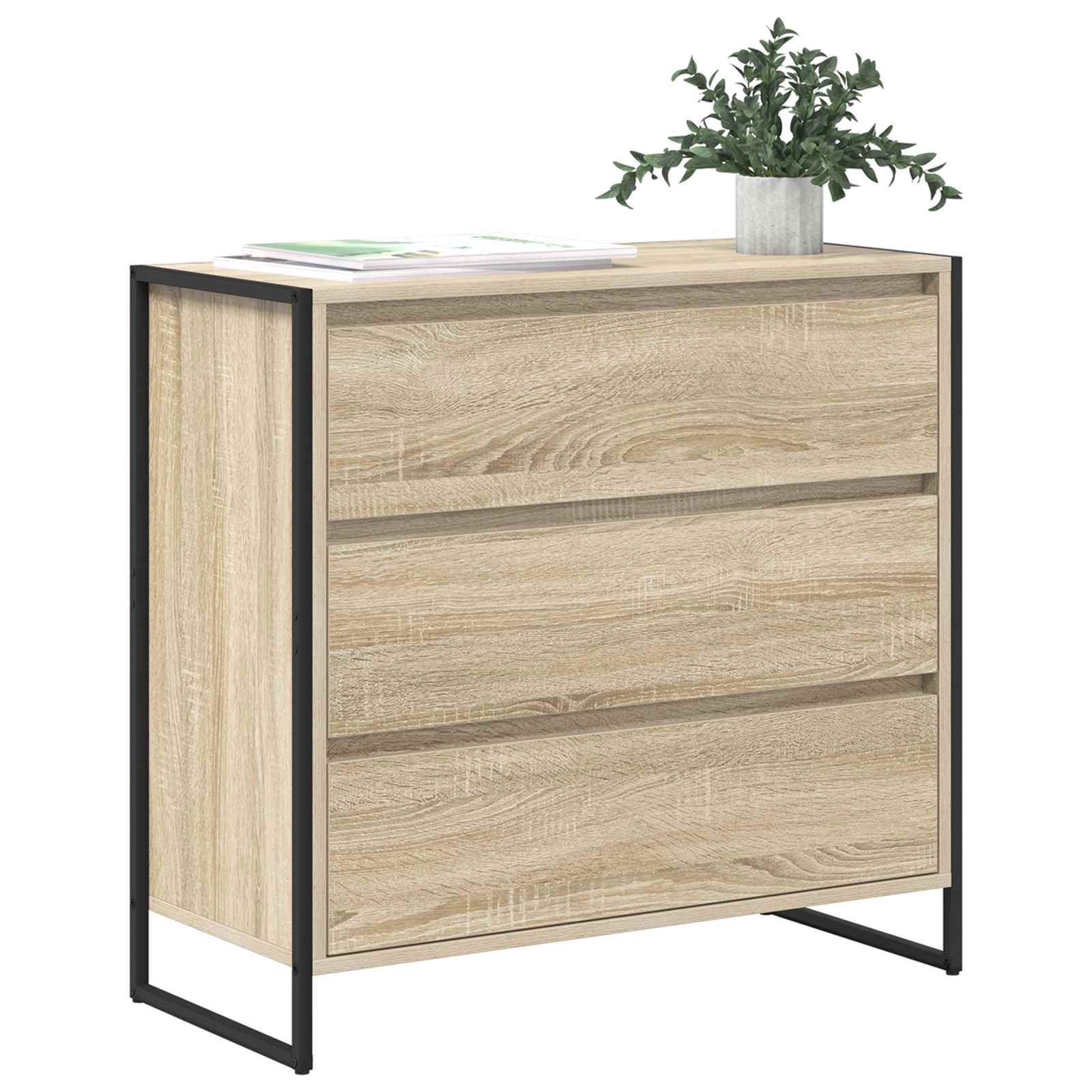 vidaXL Dressoir met lade Sonoma 79 x 36 x 75.5 cm Bewerkt hout