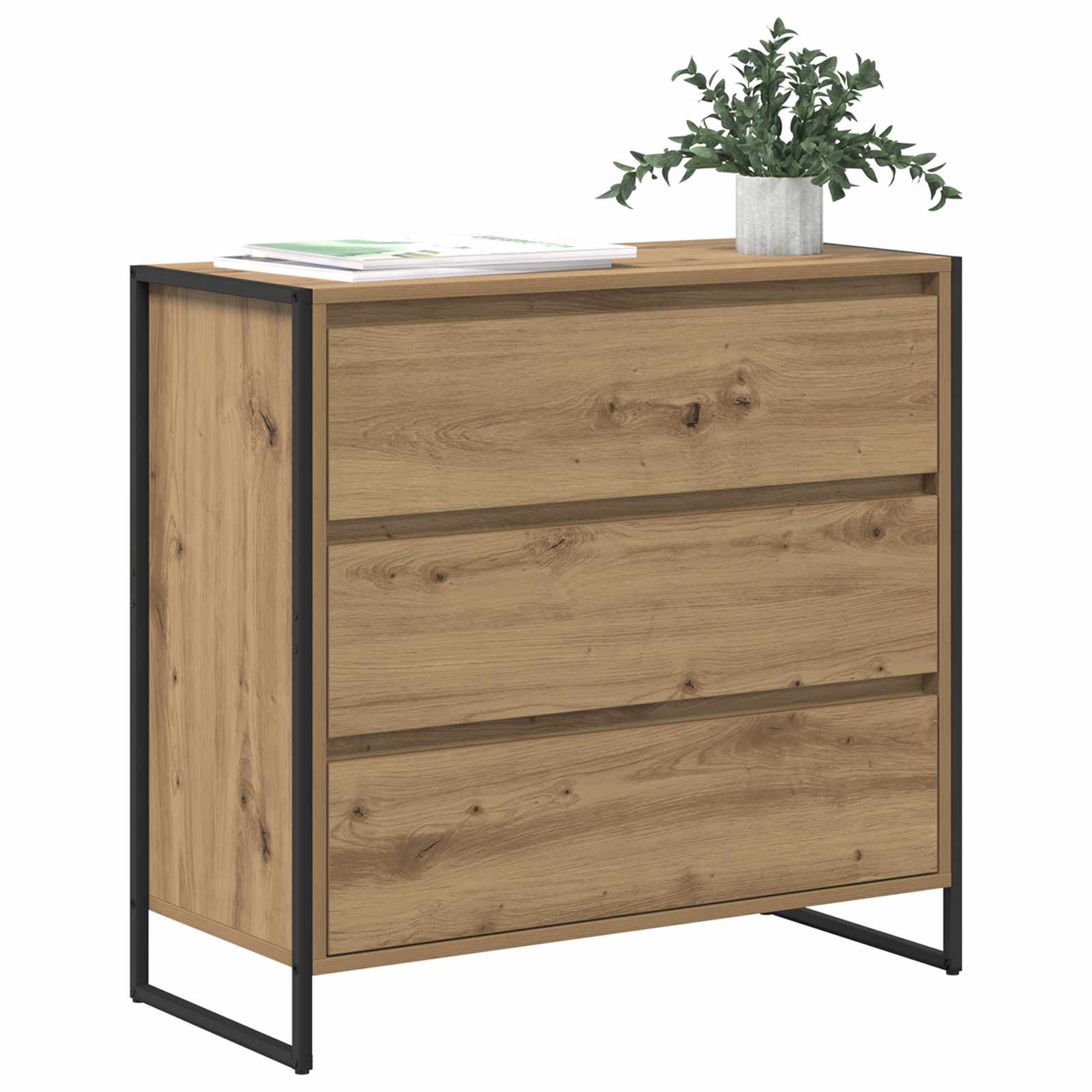 vidaXL Dressoir Ambachtelijk eiken 79 x 36 x 75.5 cm Bewerkt hout
