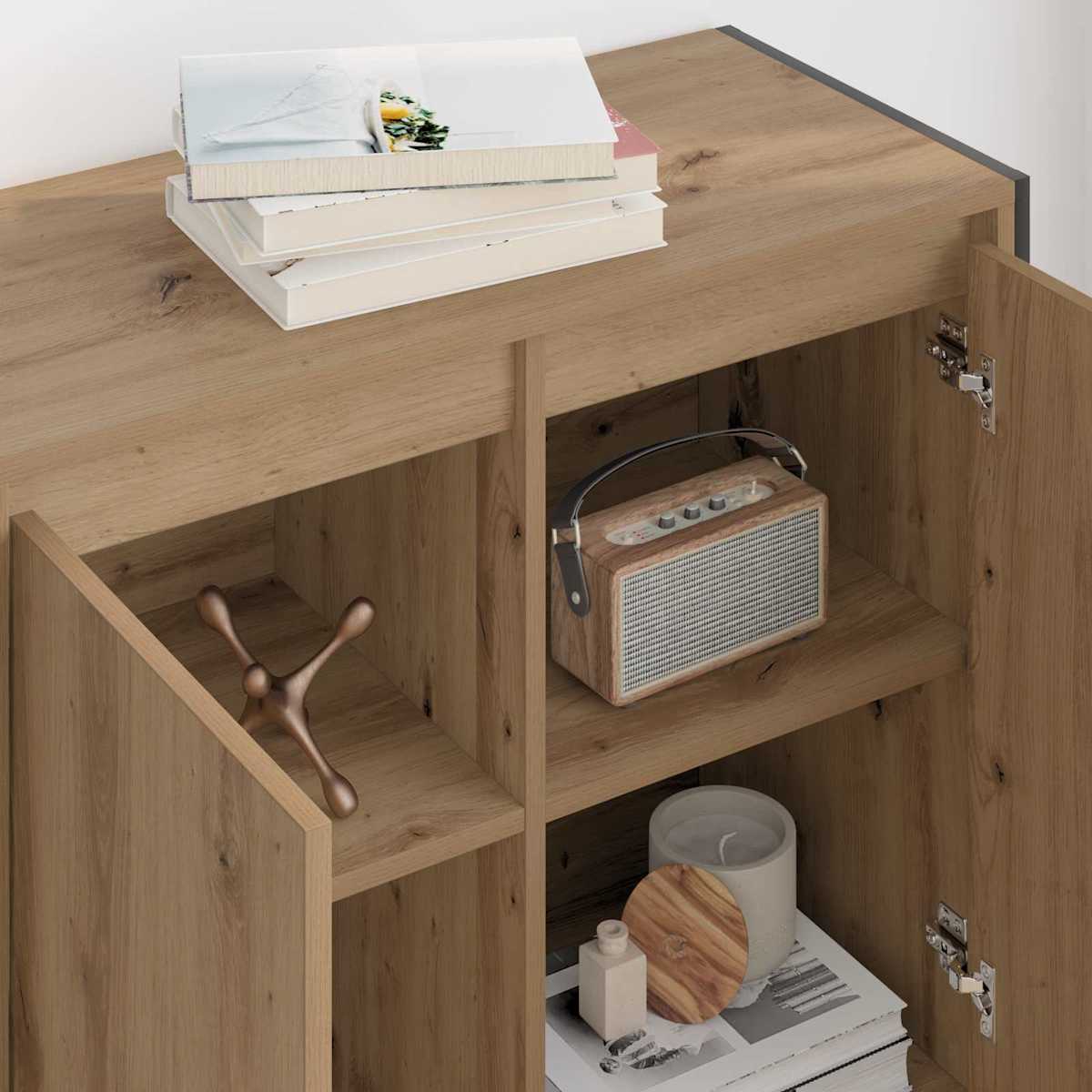 Sideskab 79 x 36 x 75 cm Konstrueret træ - Billede 4