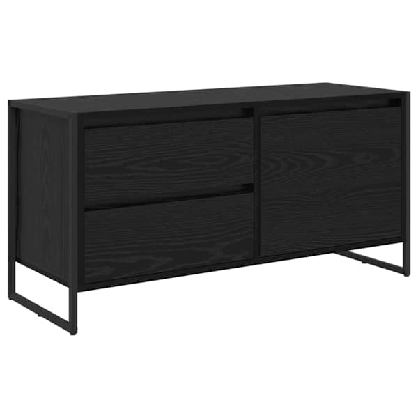 vidaXL Telerikapp 100 x 36 x 49.5 cm Must tamm Tehispuit