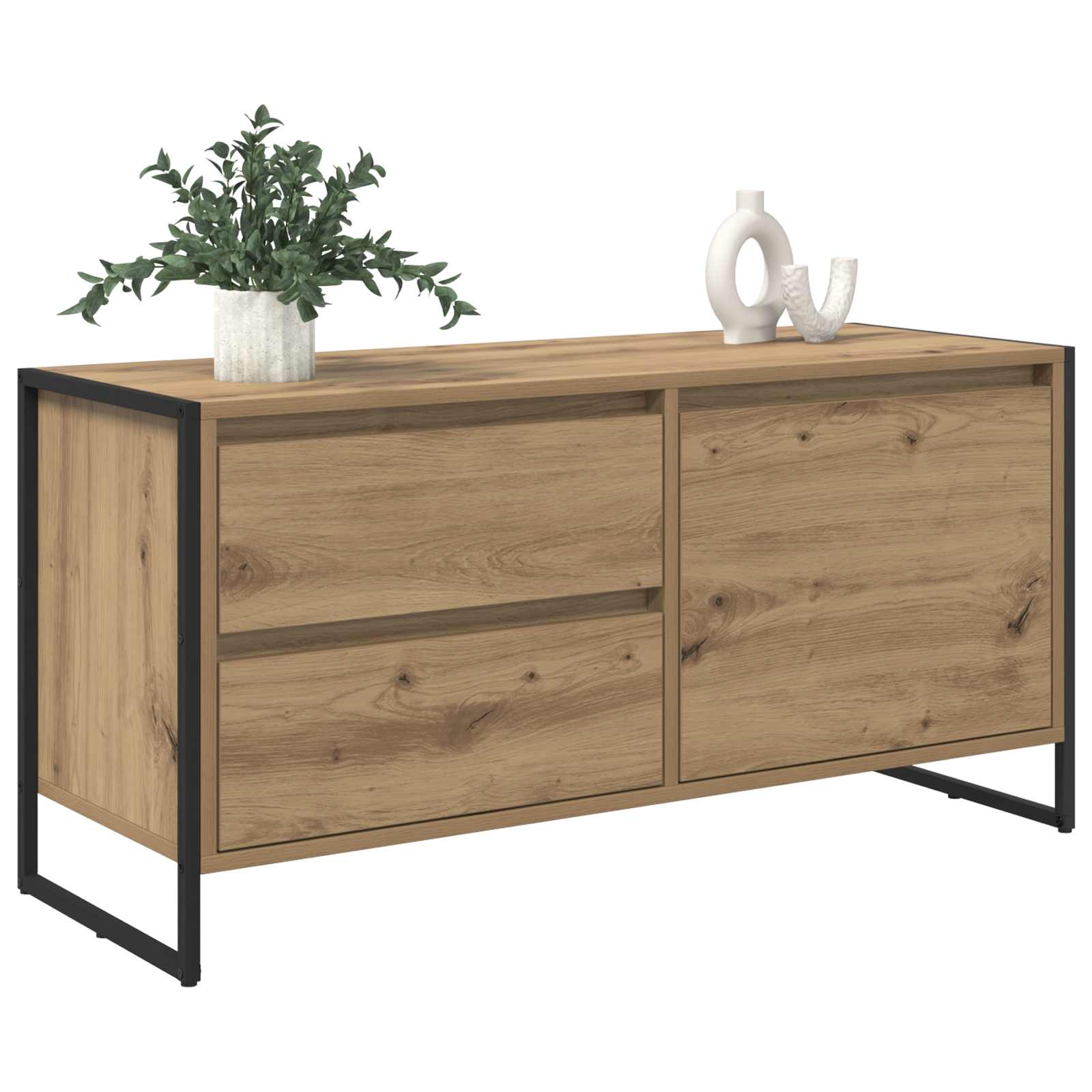 vidaXL TV-kast Ambachtelijk eiken 100 x 36 x 49.5 cm Bewerkt hout