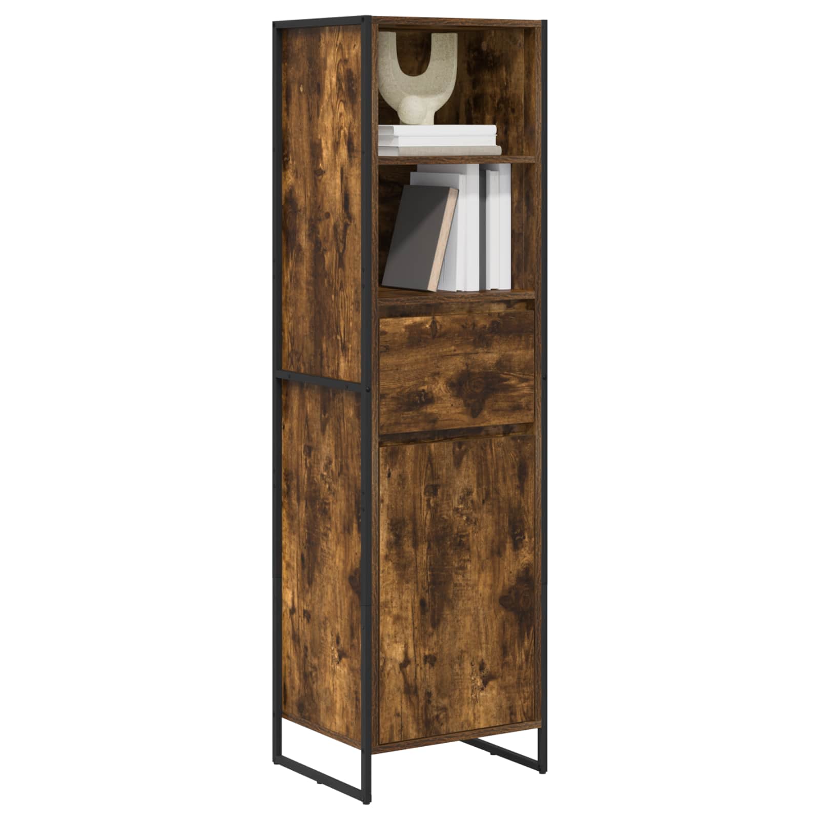 vidaXL Boekenkast met lade Rook Eik 43 x 36 x 150.5 cm Bewerkt hout