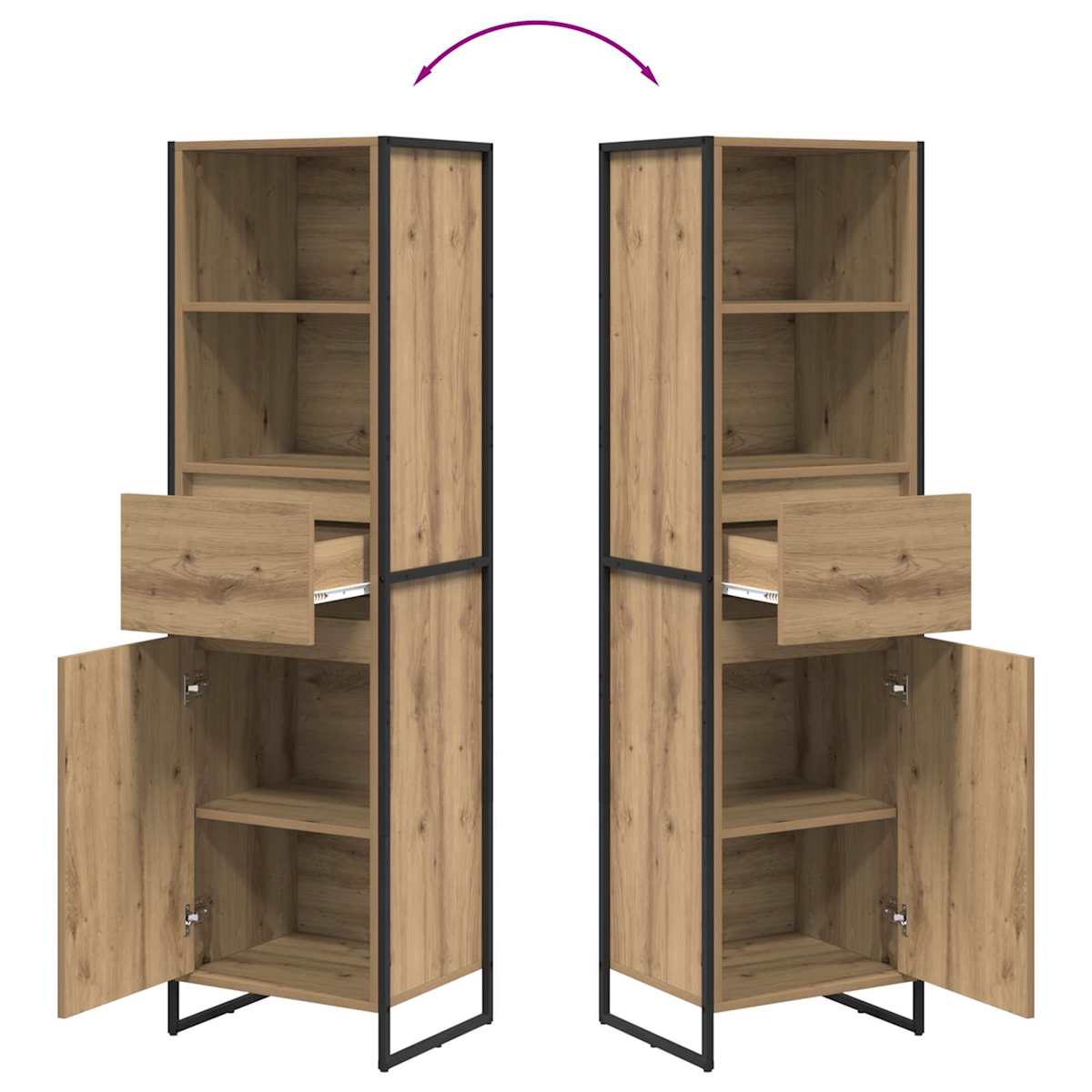 Bogskab 43 x 36 x 150,5 cm Konstrueret træ - Billede 11