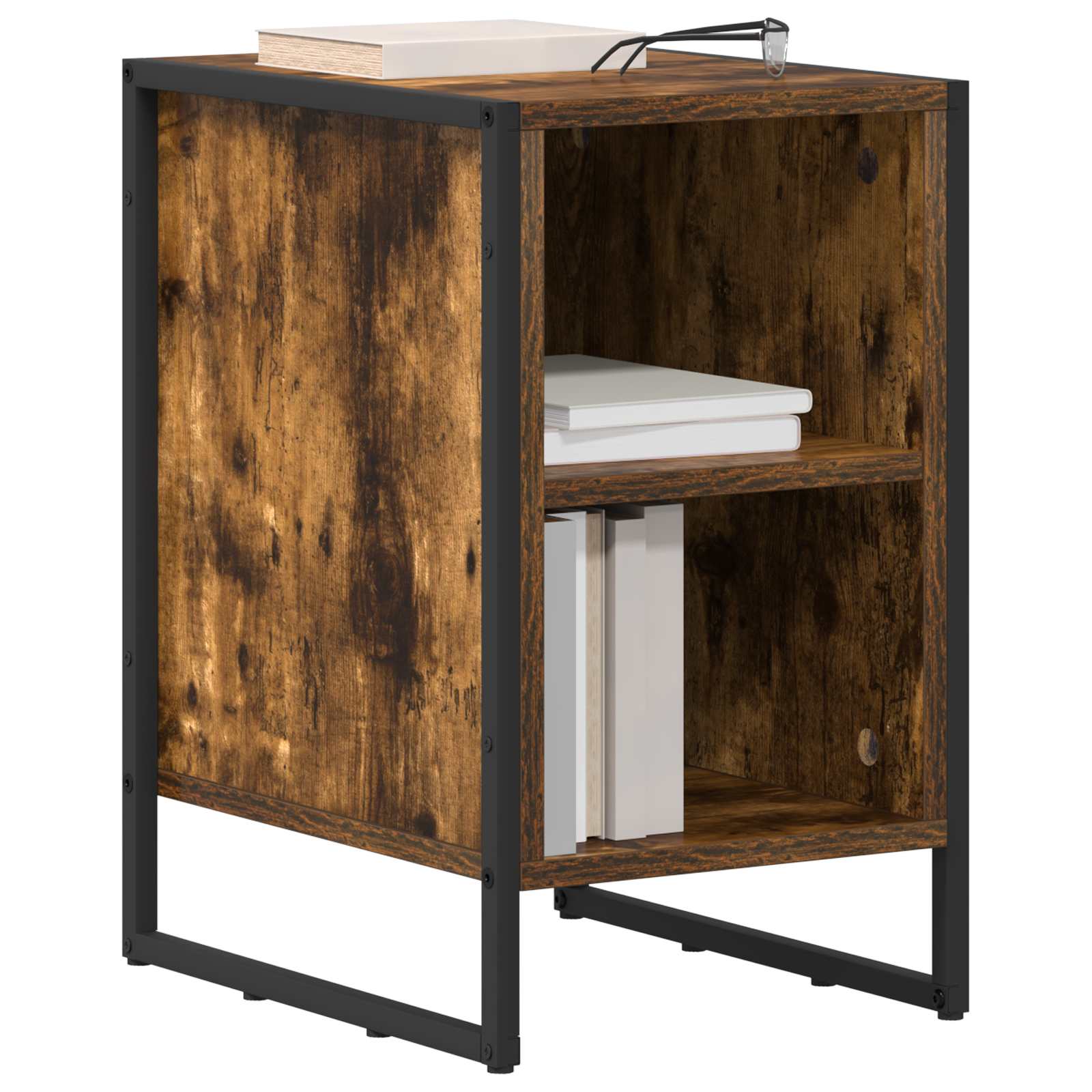 vidaXL Nachtkastje Rook Eiken 39.5 x 30 x 50 cm Bewerkt hout