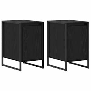 Noční stolek 2 pcs Černý dub 39,5 x 30 x 50 cm kompozitní dřevo - obrázek 2