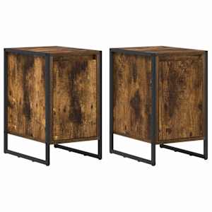 Noční stolek 2 pcs Kouřový dub 39,5 x 30 x 50 cm - obrázek 2