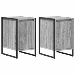 Noční stolek 2 pcs Šedá Sonoma 39,5 x 30 x 50 cm - obrázek 2
