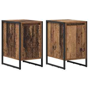 Noční stolek 2 pcs Staré dřevo 39,5 x 30 x 50 cm - obrázek 2