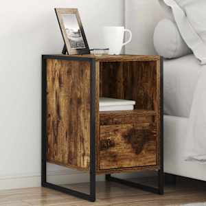 Nočna omarica Dimni hrast 39,5 x 30 x 50 cm Konstruiran les