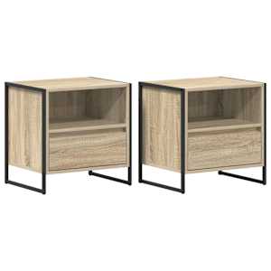 Noční stolek 2 pcs Sonoma 50 x 39,5 x 50 cm kompozitní dřevo - obrázek 2