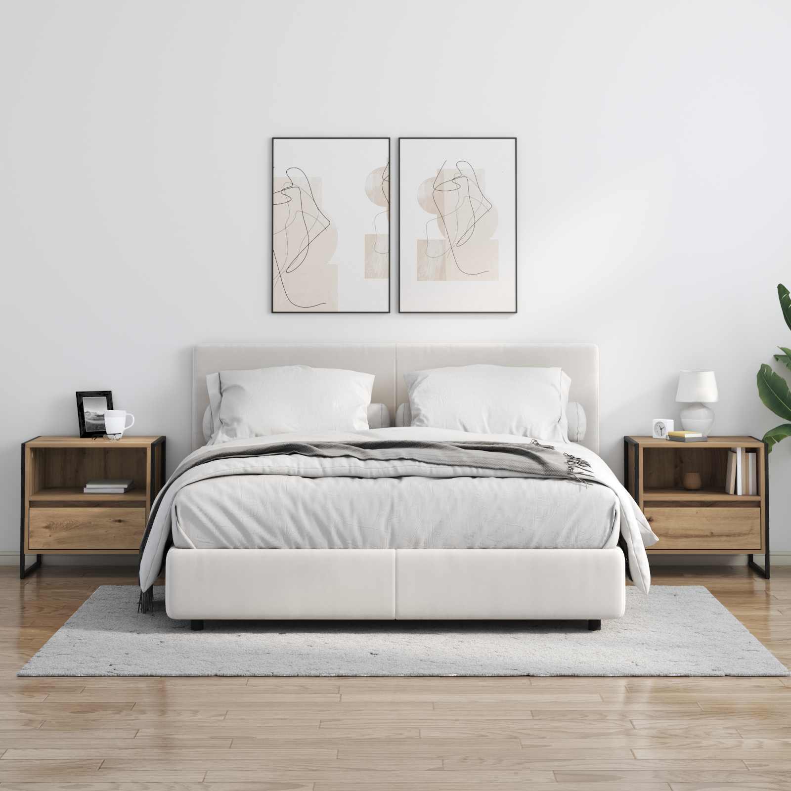 Yöpöytä Taidekoivu 50 x 39,5 x 50 cm Tekninen puu - Image 4