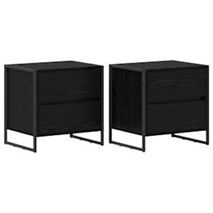 Noční stolek 2 pcs Černý dub 50 x 39.5 x 50 cm kompozitní dřevo - obrázek 2