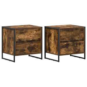 Noční stolek se zásuvkou 2 pcs Kouřový dub 50 x 39.5 x 50 cm - obrázek 2