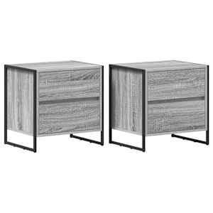 Noční stolek se zásuvkou 2 pcs Šedá Sonoma 50 x 39.5 x 50 cm - obrázek 2