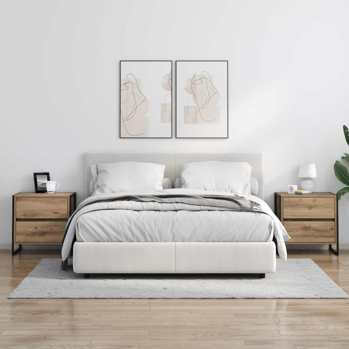 Sengebord 50 x 39,5 x 50 cm Konstrueret træ - Billede 4