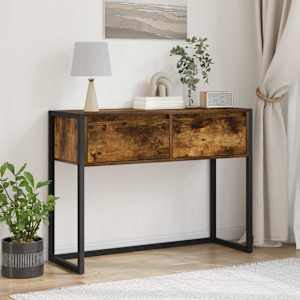 Stranska miza Dimni hrast 100 x 36 x 75 cm Konstruiran les