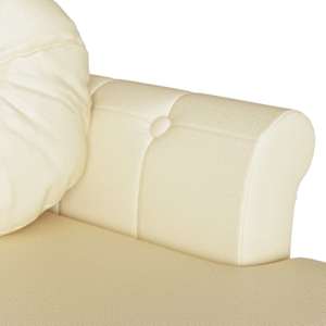 Chesterfield lavice Krémová 120,5 x 65 x 75 cm Umělá kůže - obrázek 7