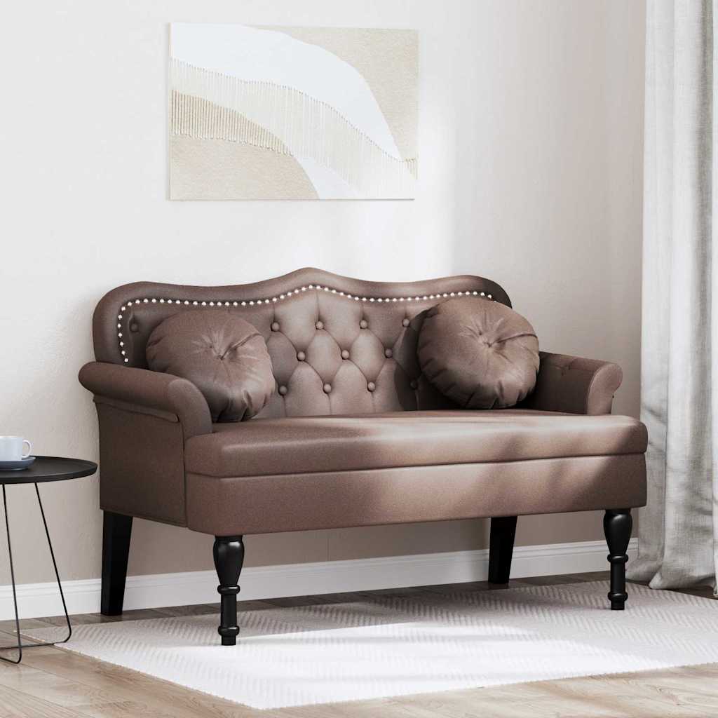 vidaXL Bancă Chesterfield Maro 120.5 x 65 x 75 cm Piele artificială
