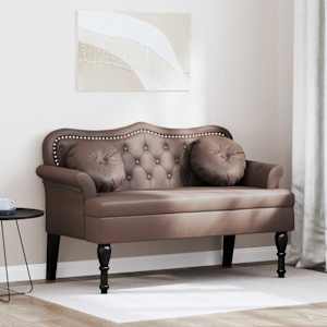 Chesterfield lavice Hnědá 120,5 x 65 x 75 cm Umělá kůže - obrázek 1