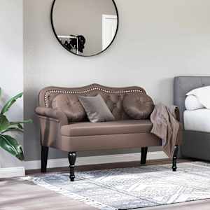 Chesterfield lavice Hnědá 120,5 x 65 x 75 cm Umělá kůže - obrázek 3