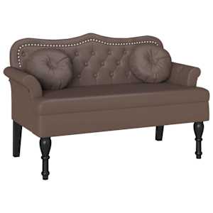 vidaXL Chesterfieldi pink Pruun 120.5 x 65 x 75 cm Kunstnahk
