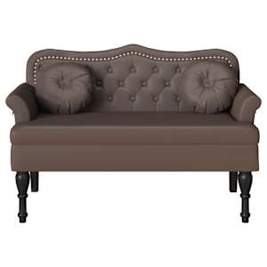 Chesterfield lavice Hnědá 120,5 x 65 x 75 cm Umělá kůže - obrázek 4