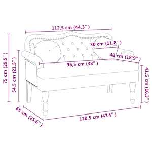 Chesterfield lavice Hnědá 120,5 x 65 x 75 cm Umělá kůže - obrázek 11