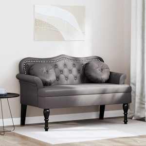 Chesterfield lavice Šedá 120,5 x 65 x 75 cm Umělá kůže - obrázek 1