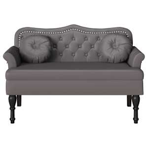 Chesterfield lavice Šedá 120,5 x 65 x 75 cm Umělá kůže - obrázek 4