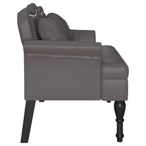 Chesterfield lavice Šedá 120,5 x 65 x 75 cm Umělá kůže - obrázek 5