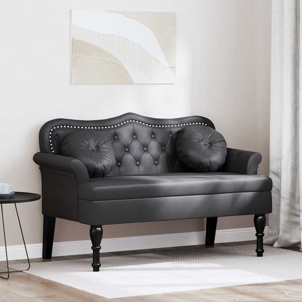 vidaXL Bancă Chesterfield Negru 120.5 x 65 x 75 cm Piele artificială