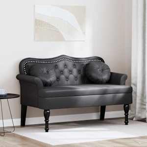Chesterfield lavice Černá 120,5 x 65 x 75 cm Umělá kůže