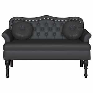 Chesterfield lavice Černá 120,5 x 65 x 75 cm Umělá kůže - obrázek 4