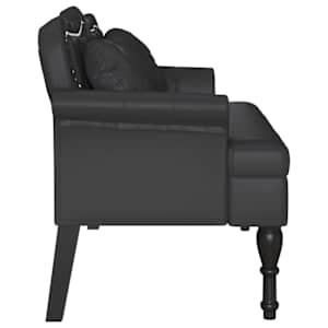 Chesterfield lavice Černá 120,5 x 65 x 75 cm Umělá kůže - obrázek 5