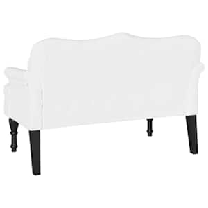 Chesterfield lavice Bílá 120,5 x 65 x 75 cm Umělá kůže - obrázek 6