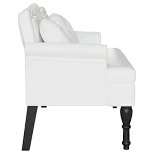 Chesterfield lavice Bílá 120,5 x 65 x 75 cm Umělá kůže - obrázek 5