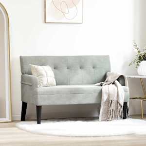 Chesterfield lavice Světle šedá 112 x 65,5 x 75 cm samet - obrázek 1