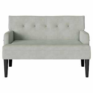 Chesterfield lavice Světle šedá 112 x 65,5 x 75 cm samet - obrázek 4