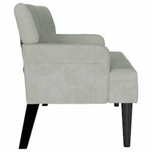 Chesterfield lavice Světle šedá 112 x 65,5 x 75 cm samet - obrázek 5