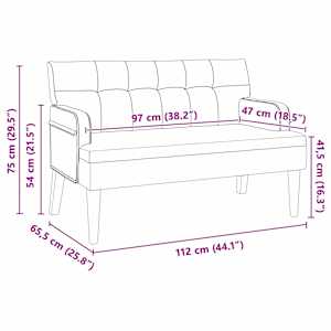 Chesterfield lavice Světle šedá 112 x 65,5 x 75 cm samet - obrázek 11
