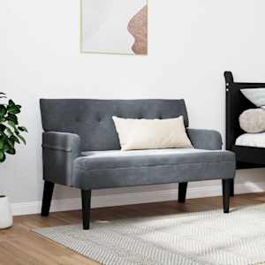 Chesterfield lavice Tmavě šedá 112 x 65,5 x 75 cm samet - obrázek 3