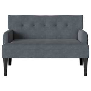 Chesterfield lavice Tmavě šedá 112 x 65,5 x 75 cm samet - obrázek 4
