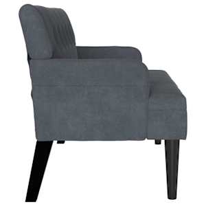 Chesterfield lavice Tmavě šedá 112 x 65,5 x 75 cm samet - obrázek 5