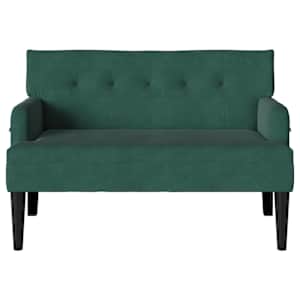 Chesterfield lavice Tmavě zelená 112 x 65,5 x 75 cm samet - obrázek 4