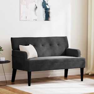 Chesterfield lavice Černá 112 x 65,5 x 75 cm samet