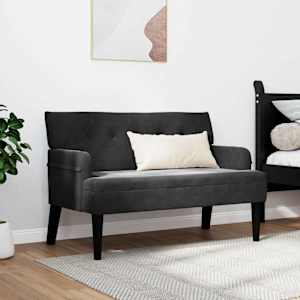 Chesterfield lavice Černá 112 x 65,5 x 75 cm samet - obrázek 3