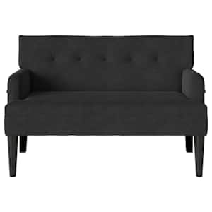 Chesterfield lavice Černá 112 x 65,5 x 75 cm samet - obrázek 4