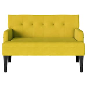 Chesterfield lavice Žlutá 112 x 65,5 x 75 cm samet - obrázek 4